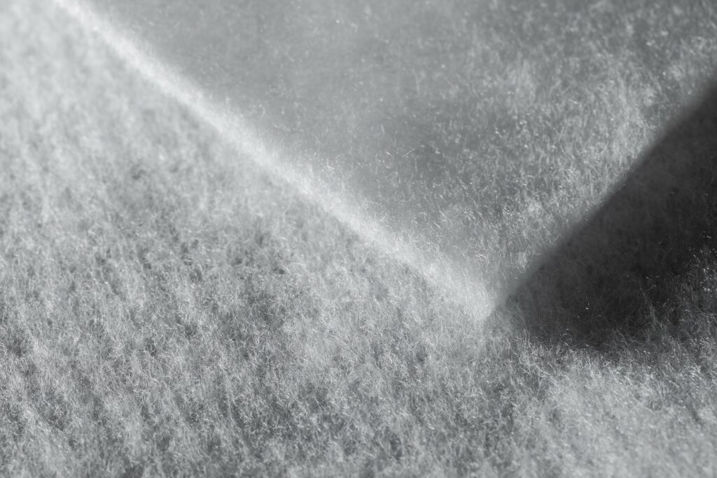 Close up of needled insulation of primaloft